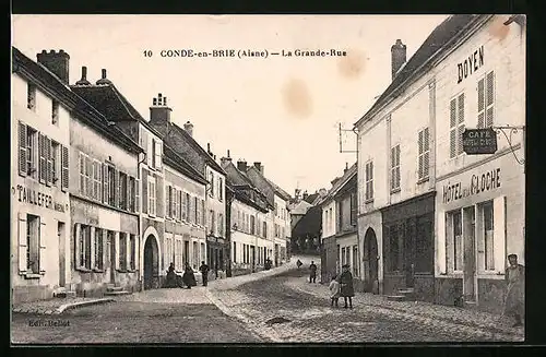 AK Condé-en-Brie, La Grande-Rue, Strassenpartie