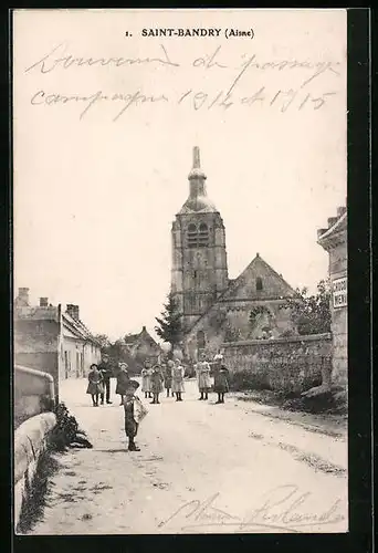 AK Saint-Bandry, Ortsansicht mit Kirche