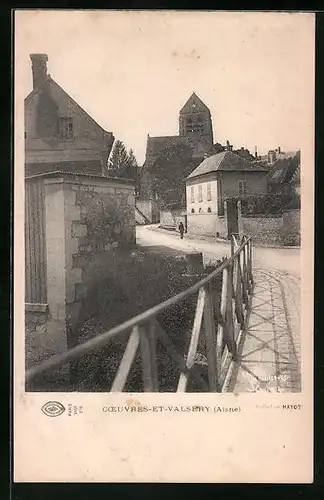 AK Coeuvres-et-Valsery, Ortsansicht mit Brücke