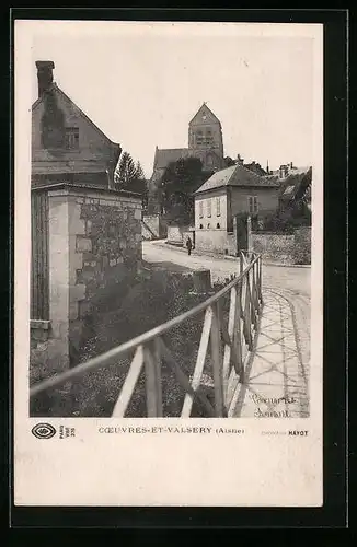 AK Coeuvres-et-Valsery, Ortsansicht mit Brücke
