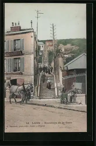 AK Laon, Escaliers de la Gare