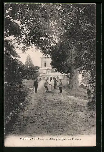 AK Meurival, Allée principale du Château