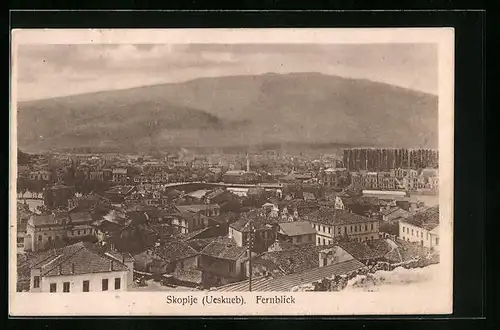 AK Skopje, Fernblick aus der Vogelschau