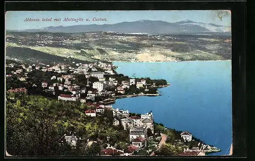 AK Abbazia, Totalansicht mit Mattuglie u. Castua