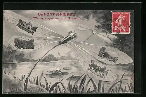 AK Pont-Saint-Pierre, Elle vous apporte mon Souvenir