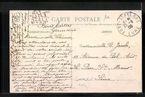 AK Pont-Saint-Pierre, Elle vous apporte mon Souvenir