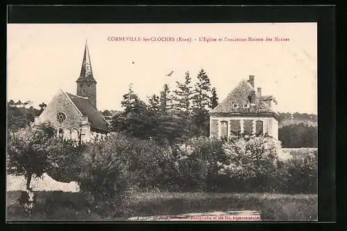 AK Corneville-les-Cloches, L`Eglise et l`ancienne Maison des Moines