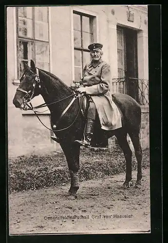 AK Generalfeldmarschall Graf von Haeseler auf dem Pferd