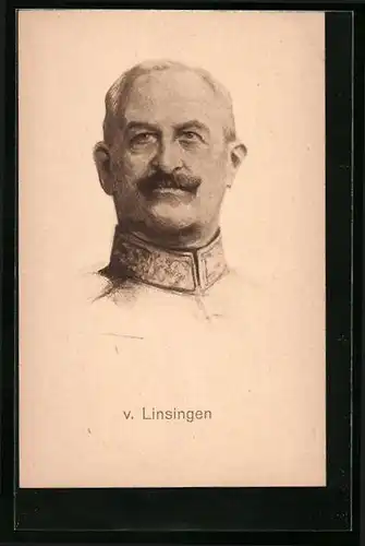 Künstler-AK Portrait v. Linsingen, Zeichnung