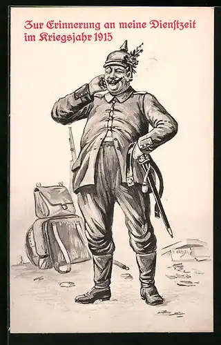 Künstler-AK sign. K. Hänsel: Soldat in Unform und Pickelhaube mit ausgezogener Bajonett mit Portepee