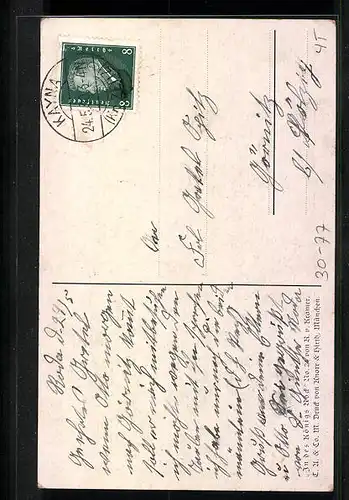 Künstler-AK Marschierender Soldat in Uniform