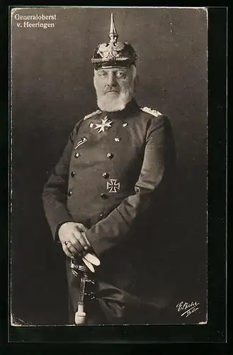 AK Generaloberst von Heeringen in Uniform mit Pickelhaube