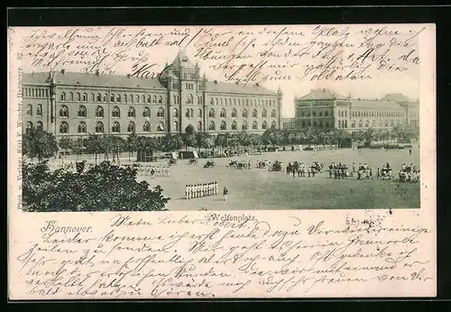 AK Hannover, Exerzierende Soldaten auf dem Welfenplatz