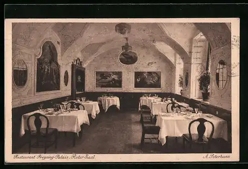 AK München, Restaurant Preysing-Palais, Roter Saal