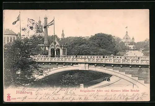 AK Hamburg-St.Pauli, Helgoländer Allee und Kersten Miles Brücke