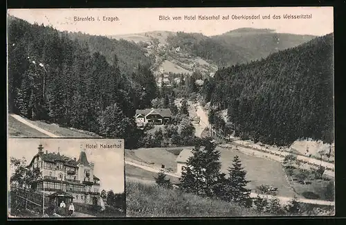 AK Bärenfels i. Erzgeb., Blick vom Hotel Kaiserhof