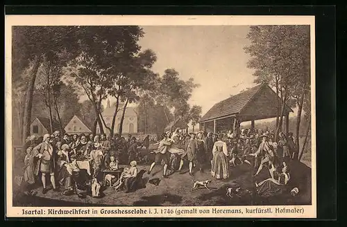 AK Grosshesselohe / Isartal, Kirchweihfest 1746
