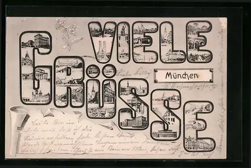 AK München, Grusskarte