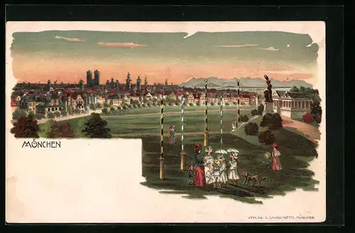 AK München, Panoramaansicht