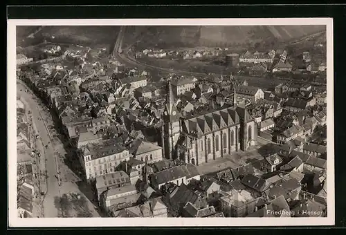 AK Friedberg /Hessen, Ortsansicht vom Flugzeug aus
