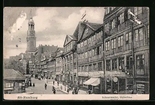 AK Hamburg, Schaarmarkt (Ostseite) in Alt-Hamburg