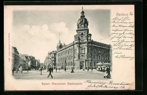 AK Hamburg-Neustadt, Kaiserliches Oberpostamt, Stephansplatz