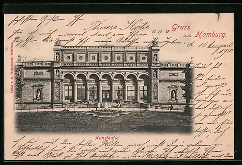 AK Hamburg-St.Georg, Kunsthalle-Frontalansicht