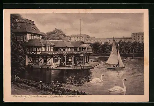 AK Hamburg-Rotherbaum, Bootshaus des Ruderclubs Hammonia