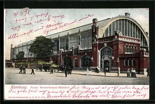 AK Hamburg-St.Pauli, Neuer Sternschanzen-Bahnhof