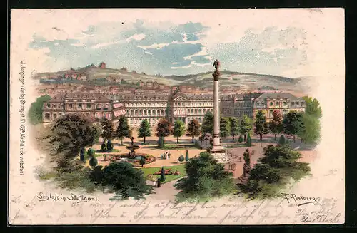 Künstler-AK Friedrich Perlberg: Stuttgart, Schloss