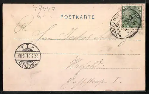 AK Moers /Rh., Steinthor aus der Vogelschau