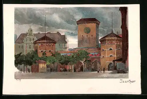 Künstler-AK Heinrich Kley: München, Isarthor