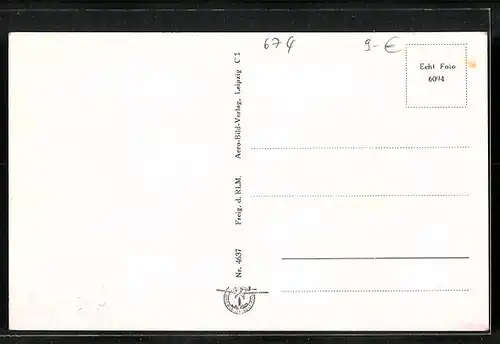 AK Landau /Saarpf., Fliegeraufnahme mit Kirche