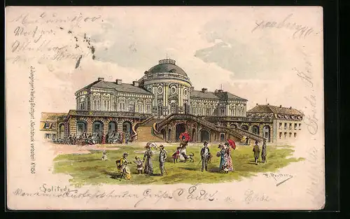 Künstler-AK Friedrich Perlberg: Stuttgart, Schloss Solitude