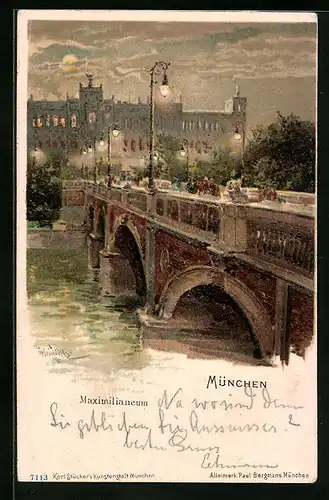 Künstler-AK Karl Heinisch: München, Maximilianeum