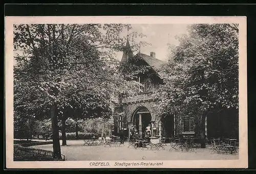 AK Crefeld, Stadtgarten-Restaurant
