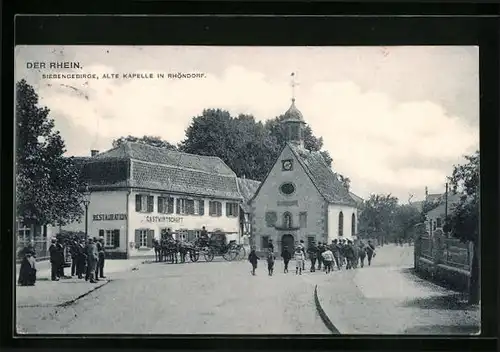 AK Rhöndorf /Rhein, Restaurant und alte Kapelle, Siebengebirge