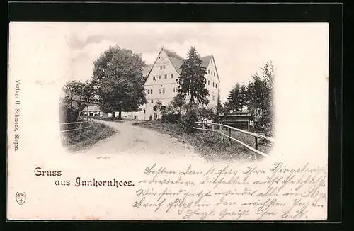 AK Junkernhees, Blick auf das Haus Syberg 1898