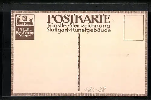 Steindruck-AK Stuttgart, Strassenpartie am Kunstgebäude