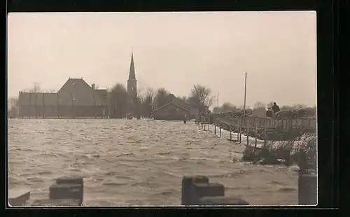 Foto-AK Koog a. d. Zaan, Watersnood 1916, Hochwasser