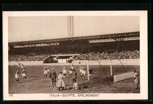 AK Amsterdam, Olympia 1928, Fussballmatch Italien-Ägypten