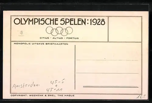 AK Amsterdam, Olympia 1928, Fussballmatch Italien-Ägypten