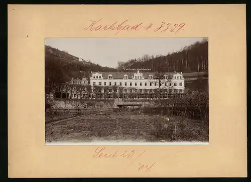 Fotografie Brück & Sohn Meissen, Ansicht Karlsbad, Cafe Park Schönbrunn