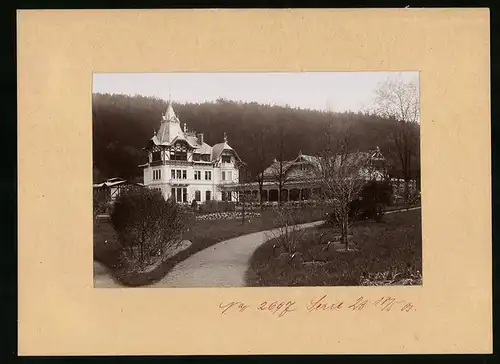 Fotografie Brück & Sohn Meissen, Ansicht Karlsbad, Cafe Kaiserpark