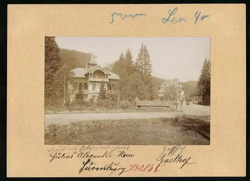 Fotografie Brück & Sohn Meissen, Ansicht Bärenburg, Julius-Alexander Haus & Gasthof Erzgebirgs-Heim