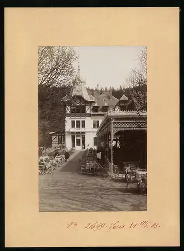 Fotografie Brück & Sohn Meissen, Ansicht Karlsbad, Cafe Kaiserpark, Aussénansicht