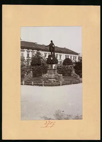 Fotografie Brück & Sohn Meissen, Ansicht Aussig, Denkmal auf dem Franz-Joseph-Platz