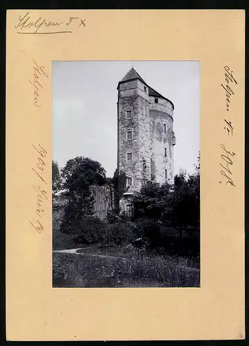 Fotografie Brück & Sohn Meissen, Ansicht Stolpen, Blick auf den Coselturm