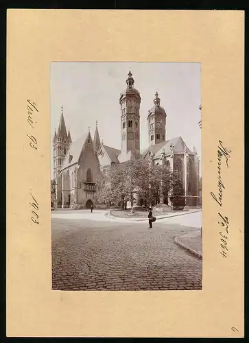 Fotografie Brück & Sohn Meissen, Ansicht Naumburg / Saale, Strasse mit Blick auf den Dom