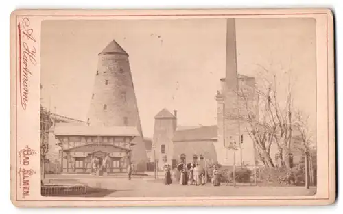 Fotografie A. Hartmann, Bad Salzelmen, Ansicht Bad Salzelmen, Blick auf die Solequelle mit Soleturm